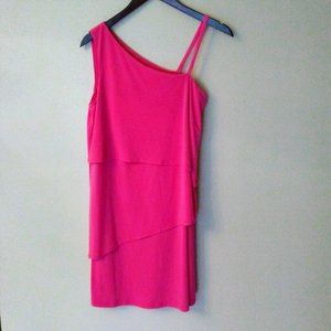 Vince Camuto Barbie Pink Tiered Flapper Style Dress Size 6 Party